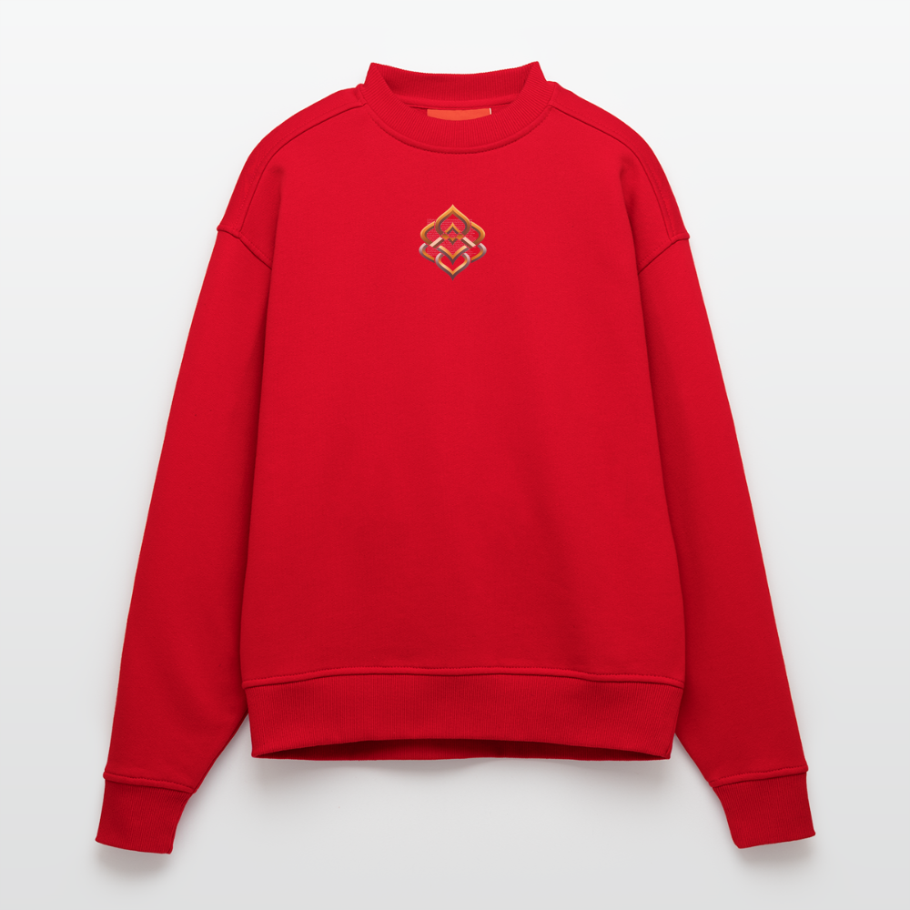 chiSign Quantenlicht Symbol Heavyweight Oversized Organic Crew Neck Made in EU - Rot