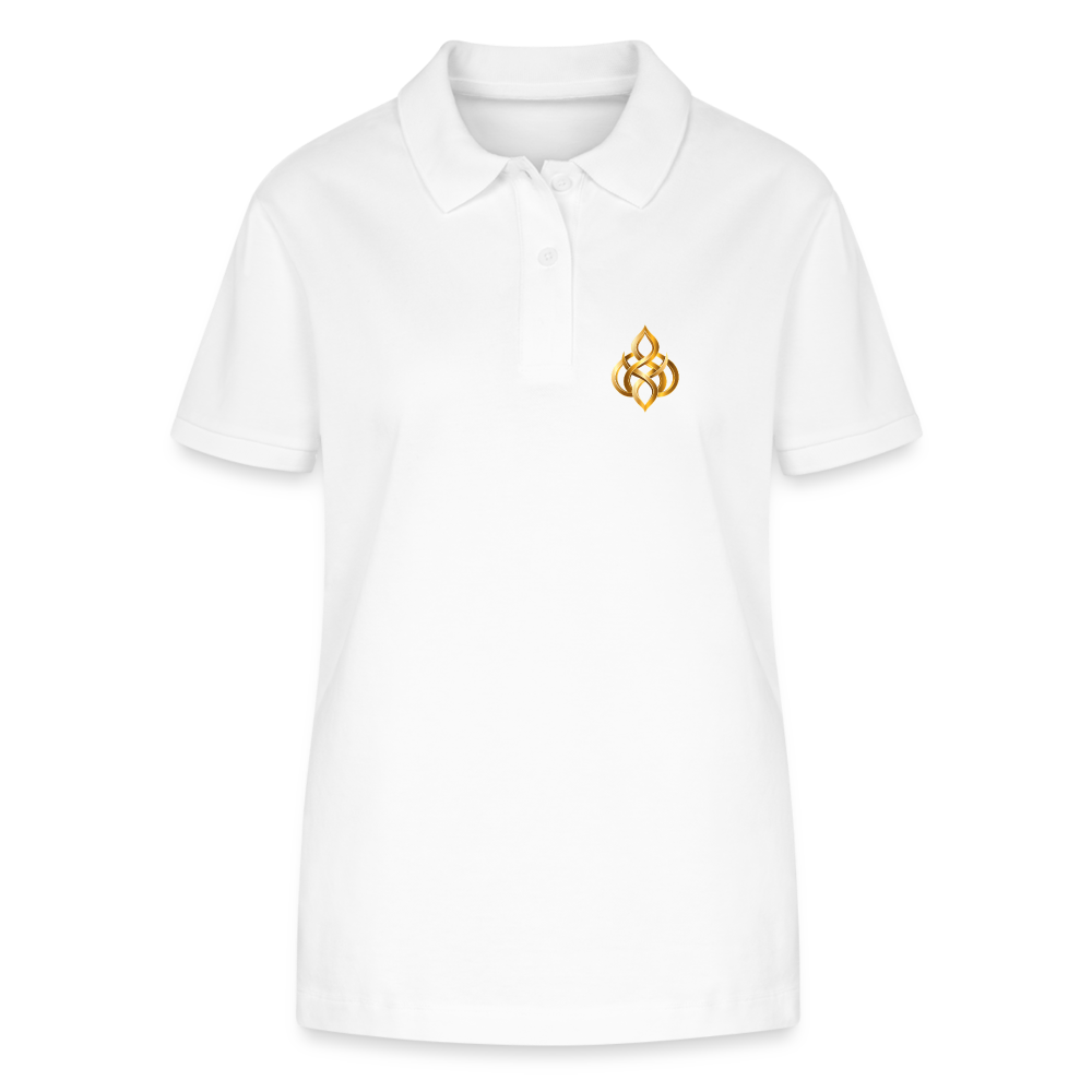 chiSign Quantenheilsymbol Zentrum und Ausgeglichenheit Stanley/Stella Frauen Bio-Poloshirt ELLISER - Weiß