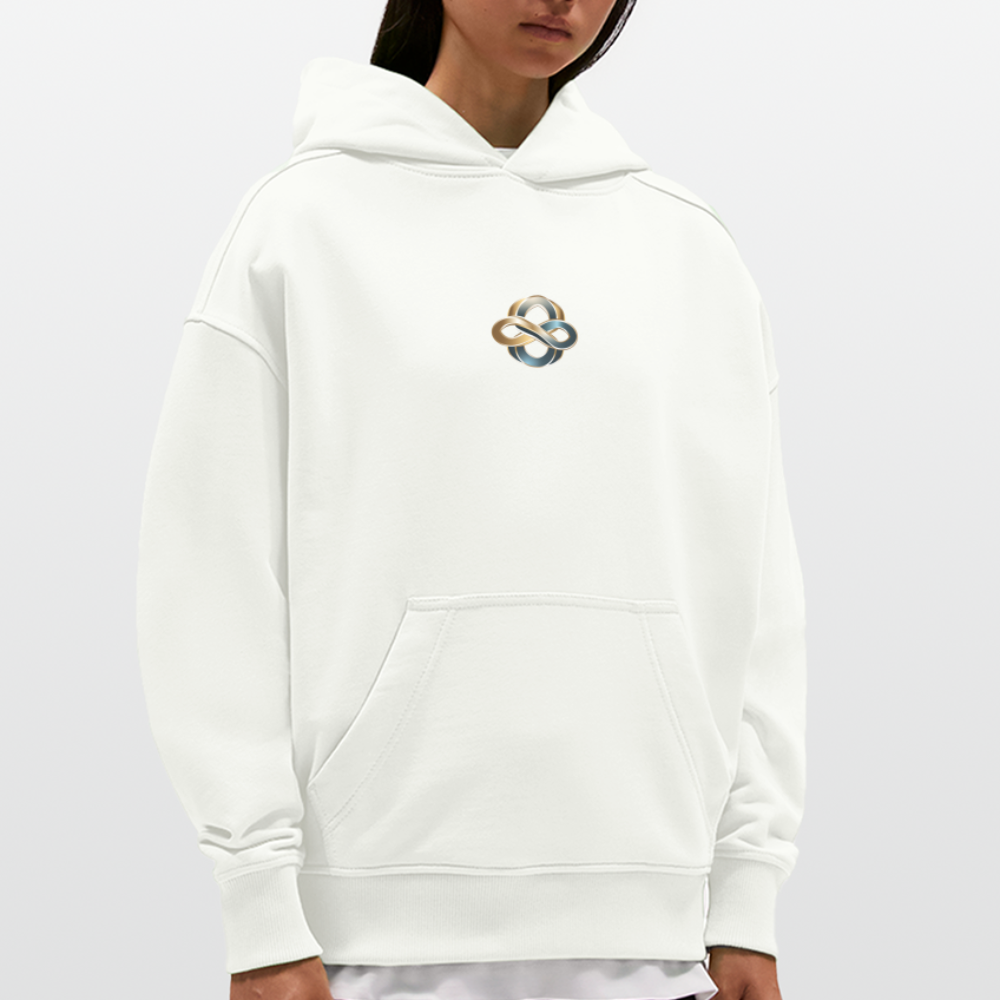 chiSign Quantenheilsymbol  Wissen und Selbstbildung Heavyweight Oversized Organic Hoodie Made in EU - OFF WHITE