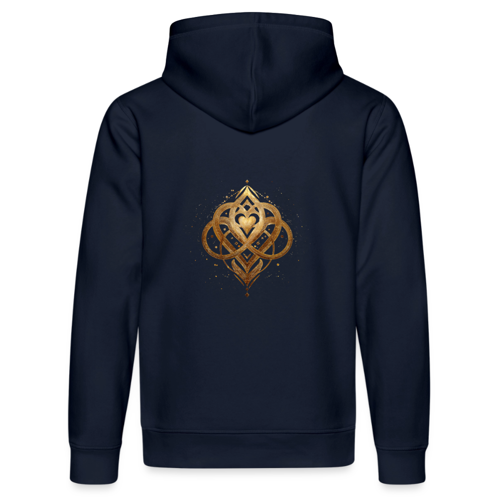 Unisex Bio-Hoodie "Agape" Druck vorne & hinten - French Navy