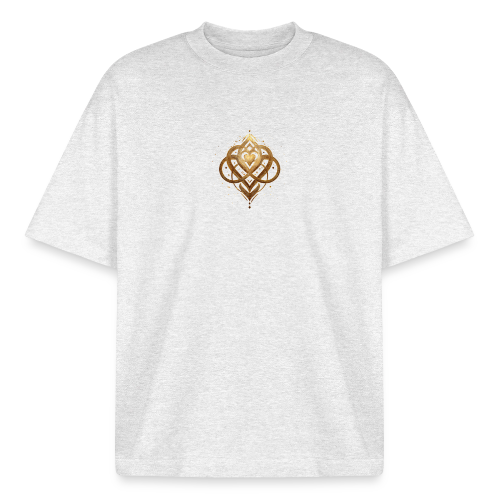 Heavyweight Unisex Bio T-Shirt "Agape" - Kühles Grau meliert