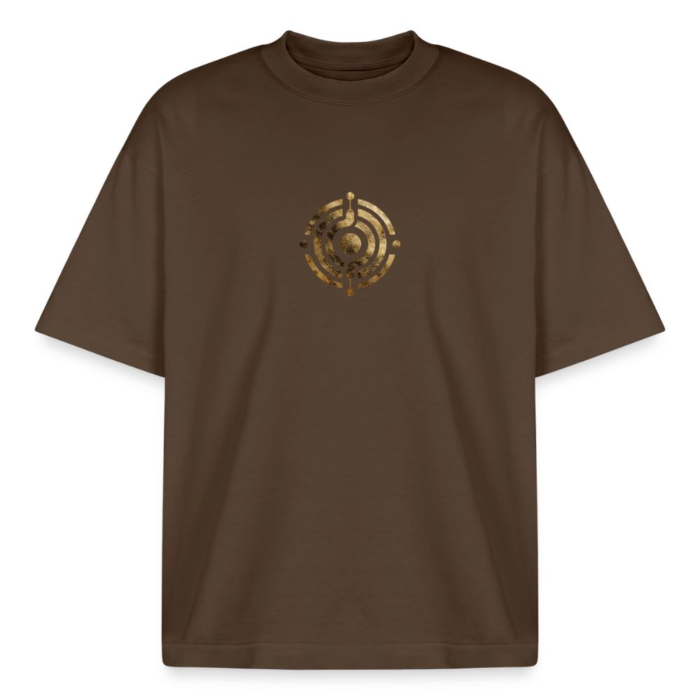 Heavyweight Unisex Bio T-Shirt "Atme Lächle Lausche" - Dunkelbraun