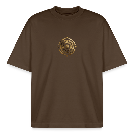 Heavyweight Unisex Bio T-Shirt "Atme Lächle Lausche" - Dunkelbraun