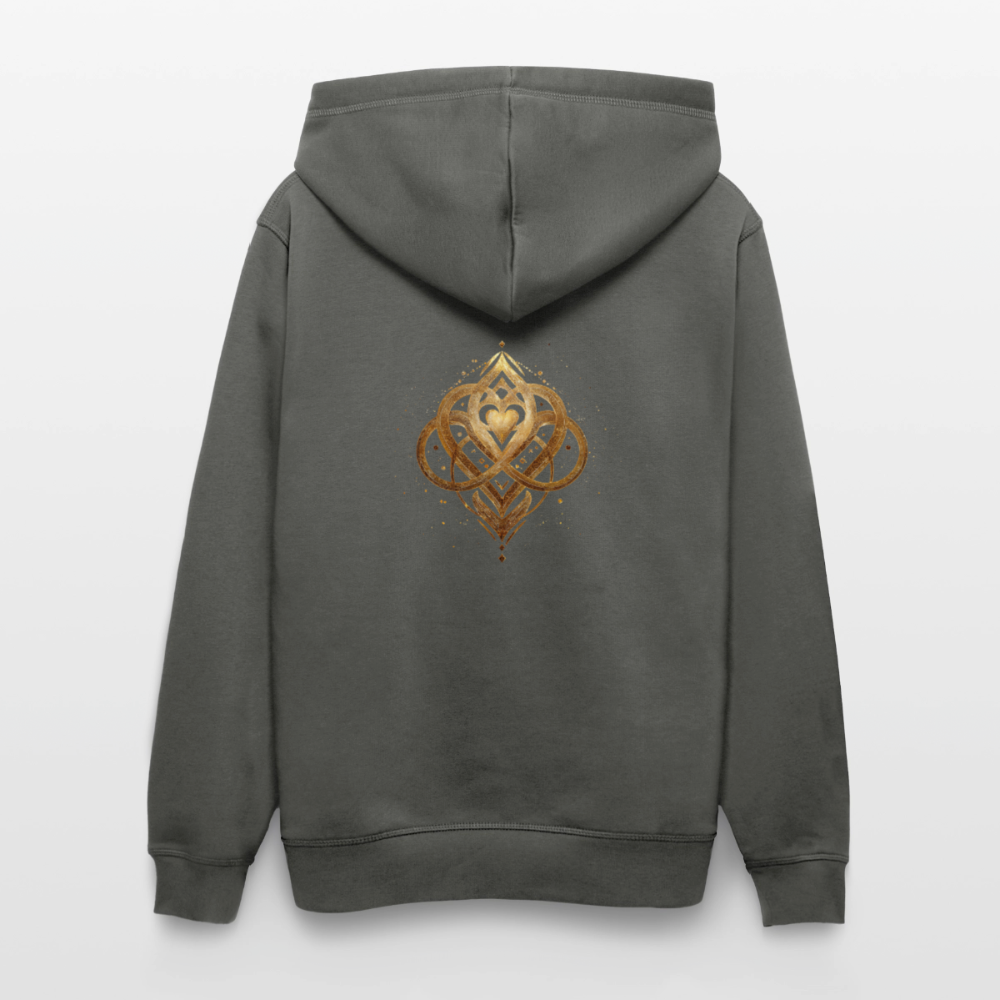 Unisex Bio-Hoodie "Agape" Druck vorne & hinten - Anthrazit