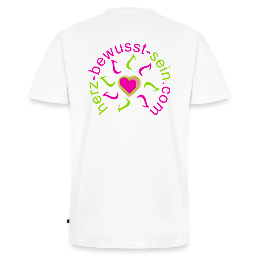Männer Bio-T-Shirt mit V-Ausschnitt Herz-bewusst-sein - Weiß