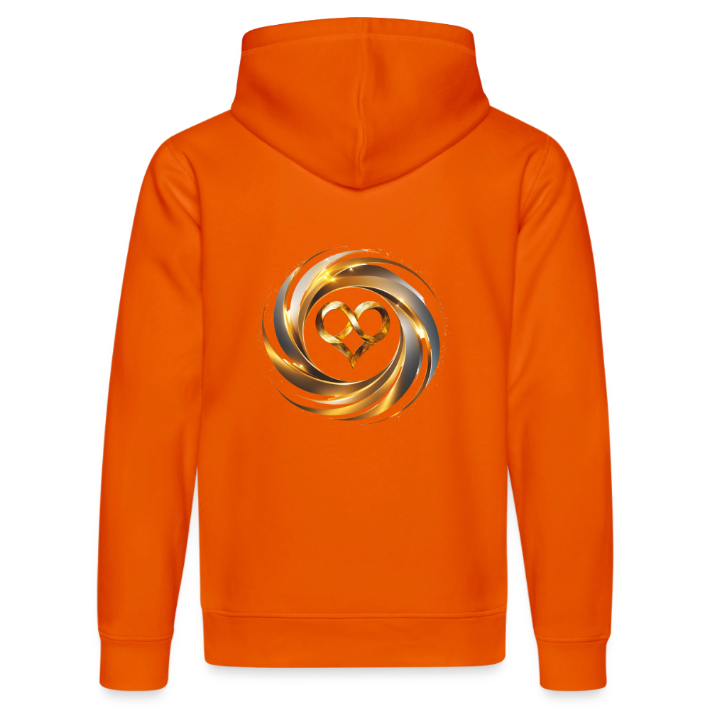 Unisex Bio-Hoodie "ICH BIN" Druck VS / RS - Tieforange