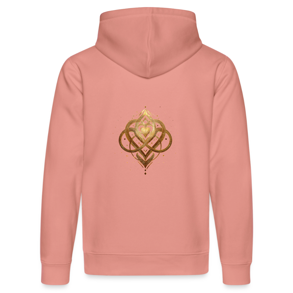 Unisex Bio-Hoodie "Agape" Druck vorne & hinten - Altrosa