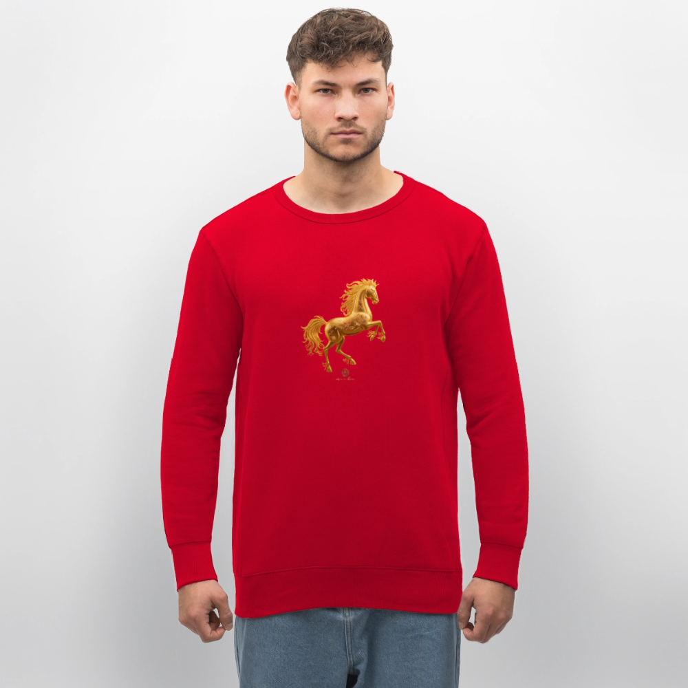 Unisex Bio-Sweatshirt "Feuerpferd" - Rot