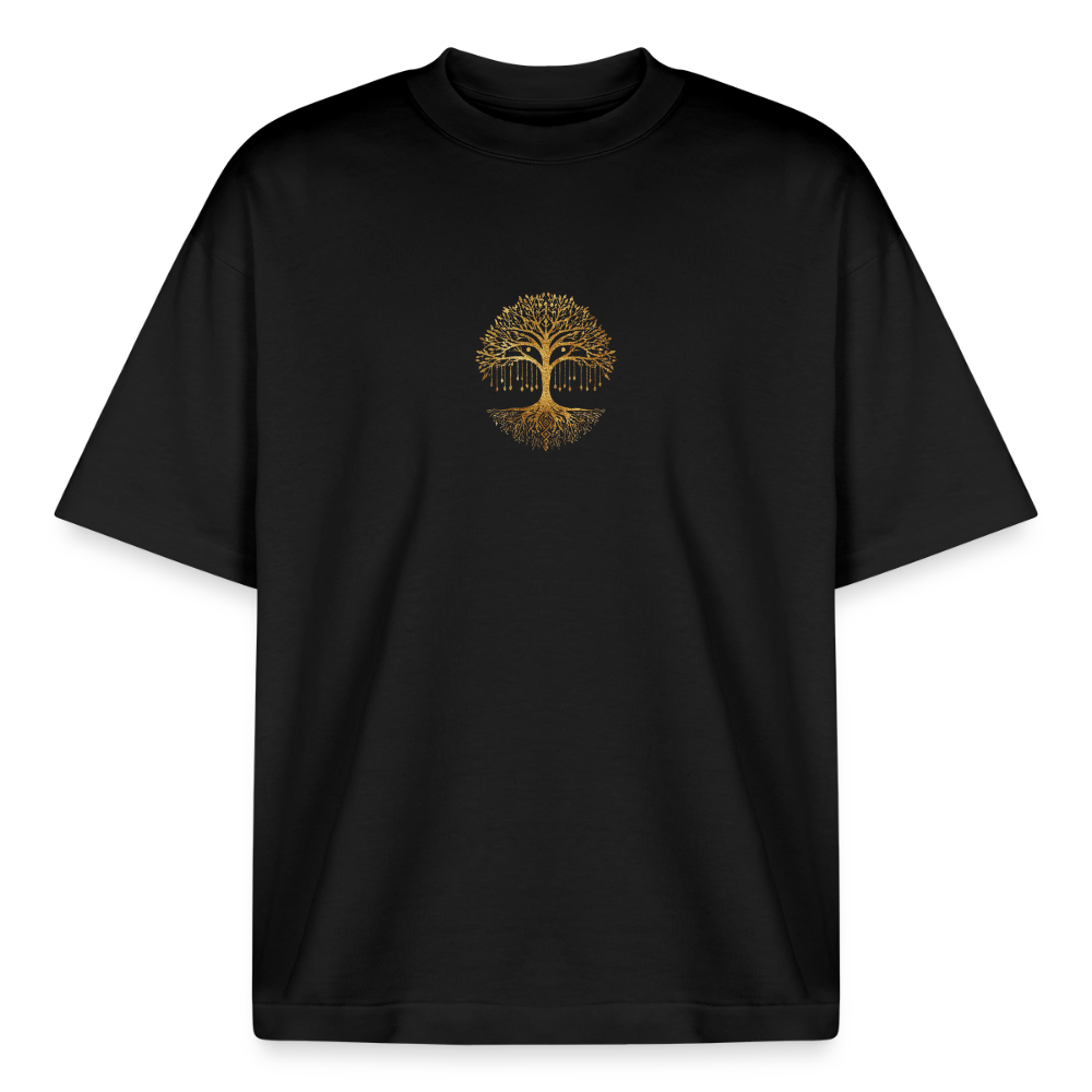 Heavyweight Unisex Bio T-Shirt "Weltenbaum - Schwarz