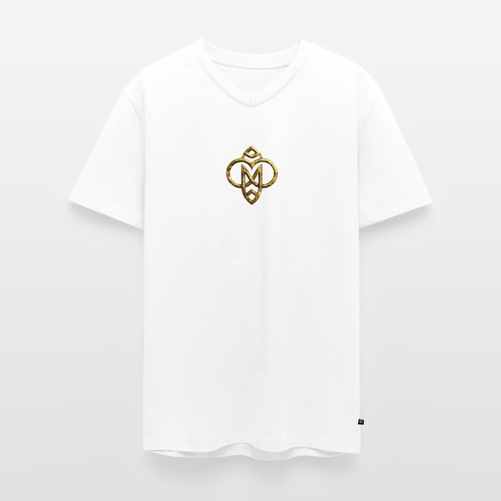 Männer Bio-T-Shirt mit V-Ausschnitt "Höchste Monade" - Weiß