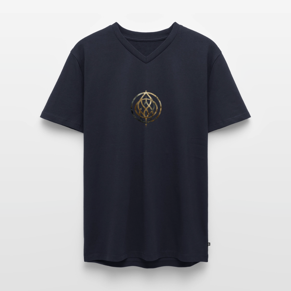 Männer Bio-T-Shirt mit V-Ausschnitt „Pax Interna“ - Navy