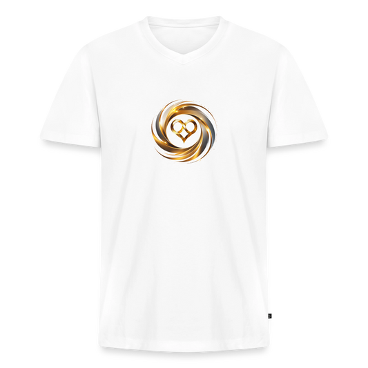 Männer Bio-T-Shirt mit V-Ausschnitt "ICH BIN" - Weiß