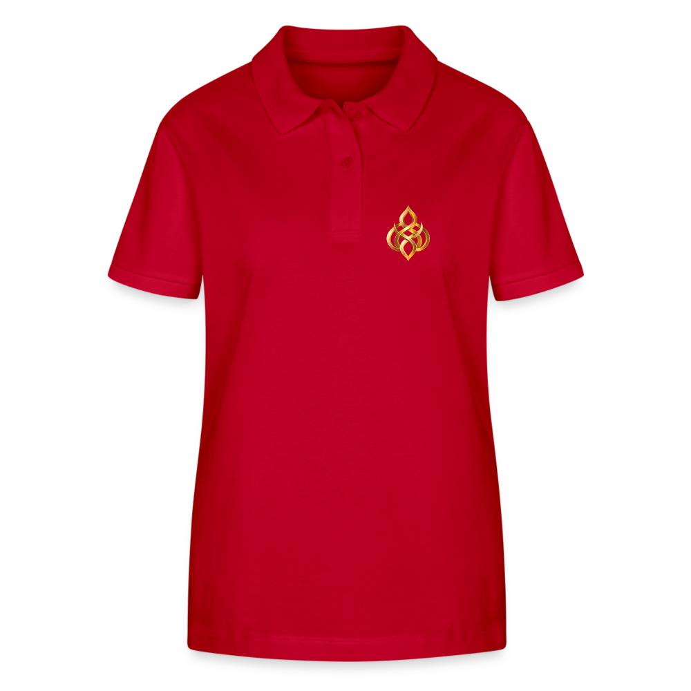 chiSign Quantenheilsymbol Zentrum und Ausgeglichenheit Stanley/Stella Frauen Bio-Poloshirt ELLISER - Rot