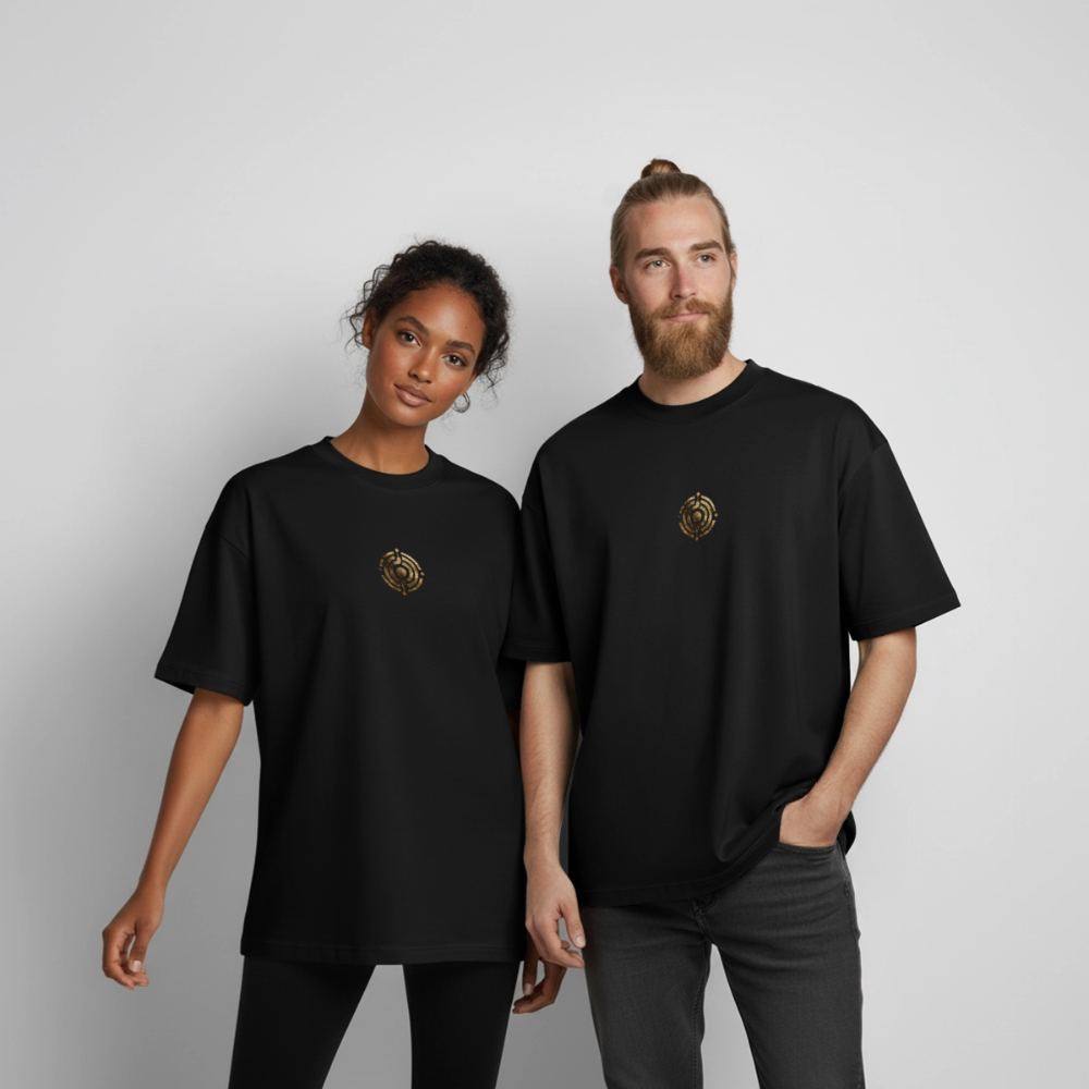 Heavyweight Unisex Bio T-Shirt "Effatá – öffne dich" Rückseite "Die stille Kraft für den inneren Frieden.§ - Schwarz
