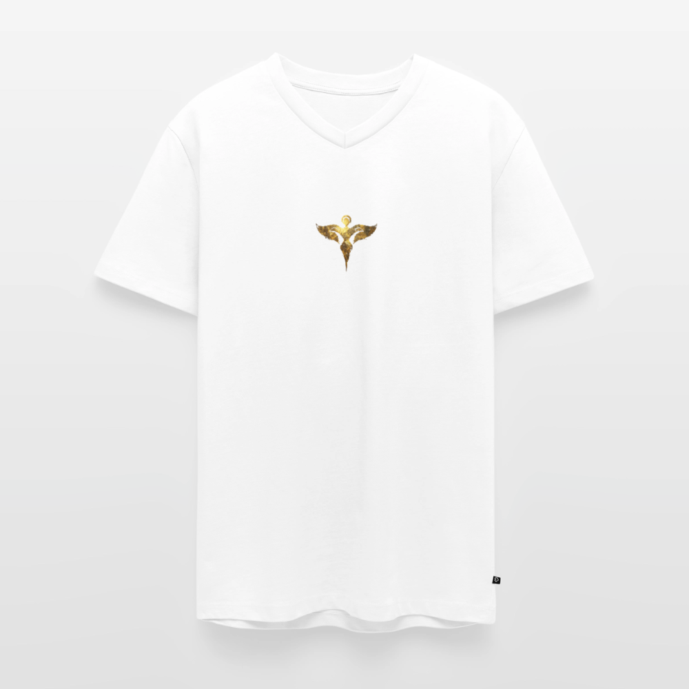 Männer Bio-T-Shirt mit V-Ausschnitt "Gaia" - Weiß