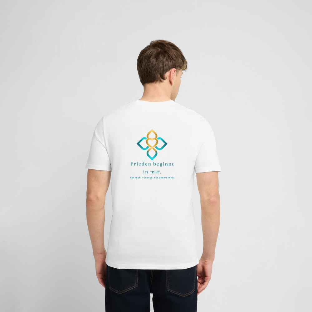 Unisex Bio-T-Shirt FRIEDEN BEGINNT IN MIR. - Weiß
