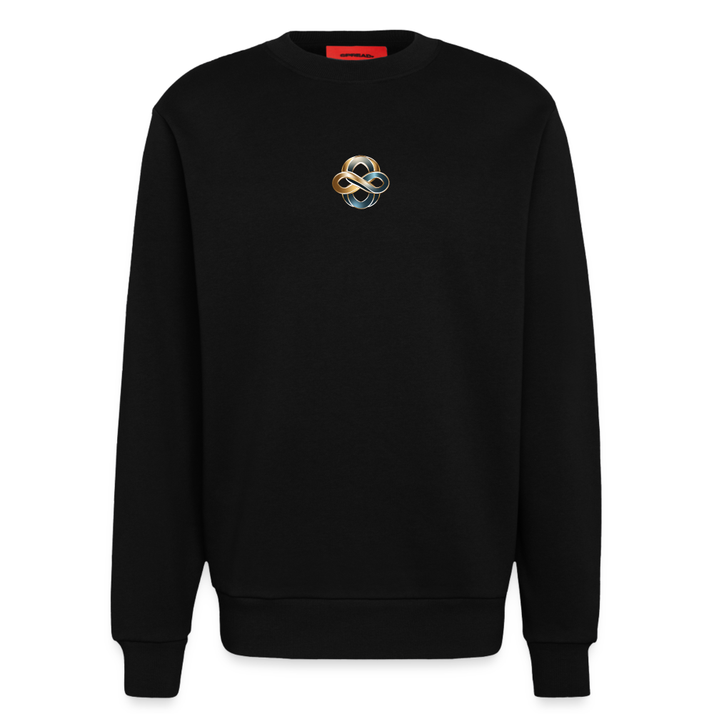 chiSign Quantenheilsymbol  Wissen und Selbstbildung Organic Relaxed Crew Neck Made in EU - SOLID BLACK