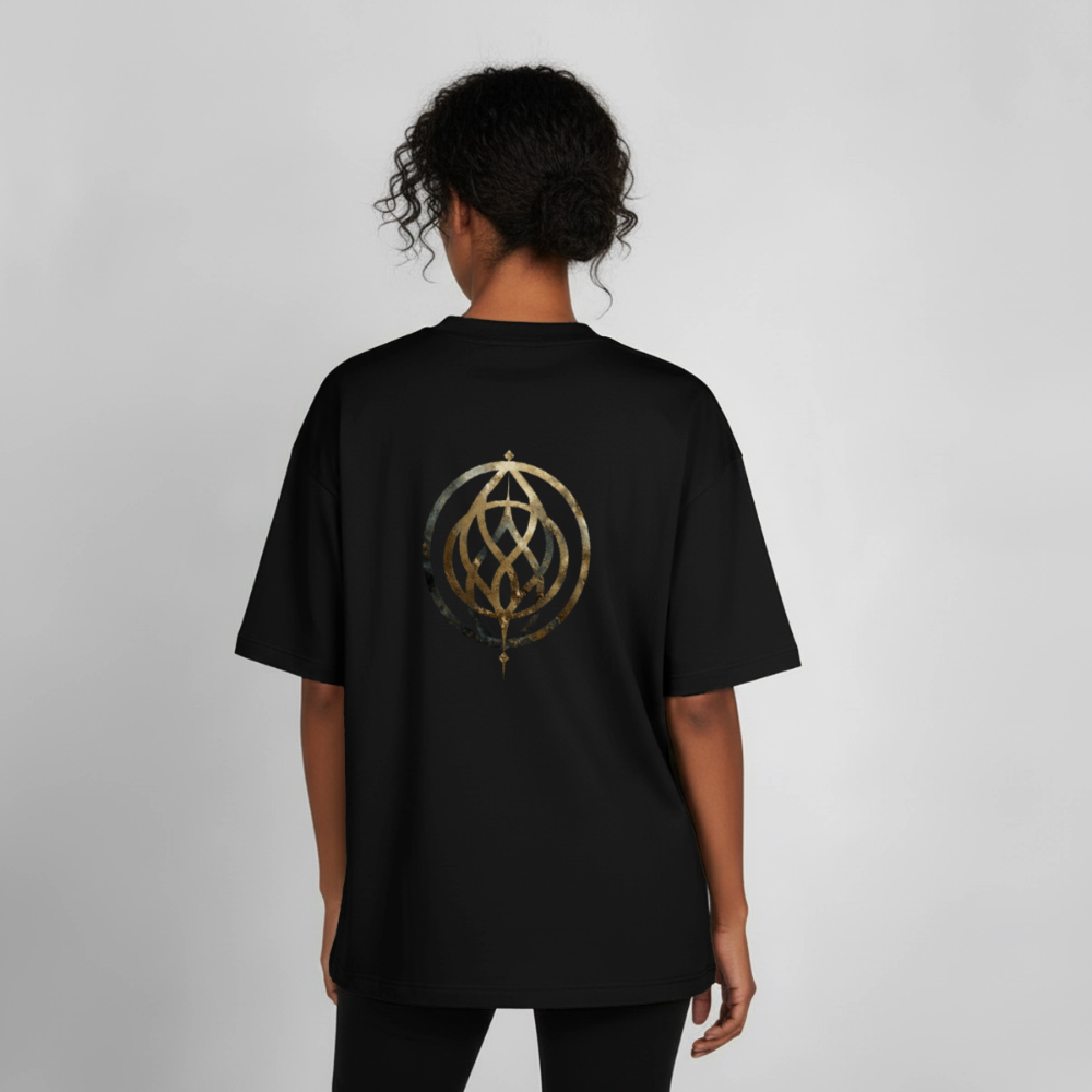 Heavyweight Unisex Bio T-Shirt „Pax Interna“ – der innere Frieden" - Schwarz