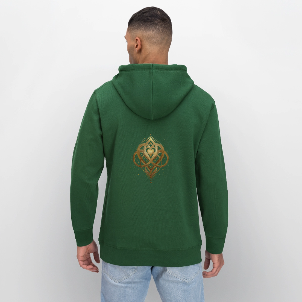 Unisex Bio-Hoodie "Agape" Druck vorne & hinten - Flaschengrün