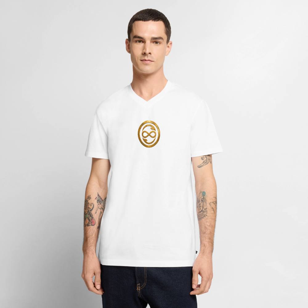 Männer Bio-T-Shirt mit V-Ausschnitt ANIMA AETERNA - Weiß