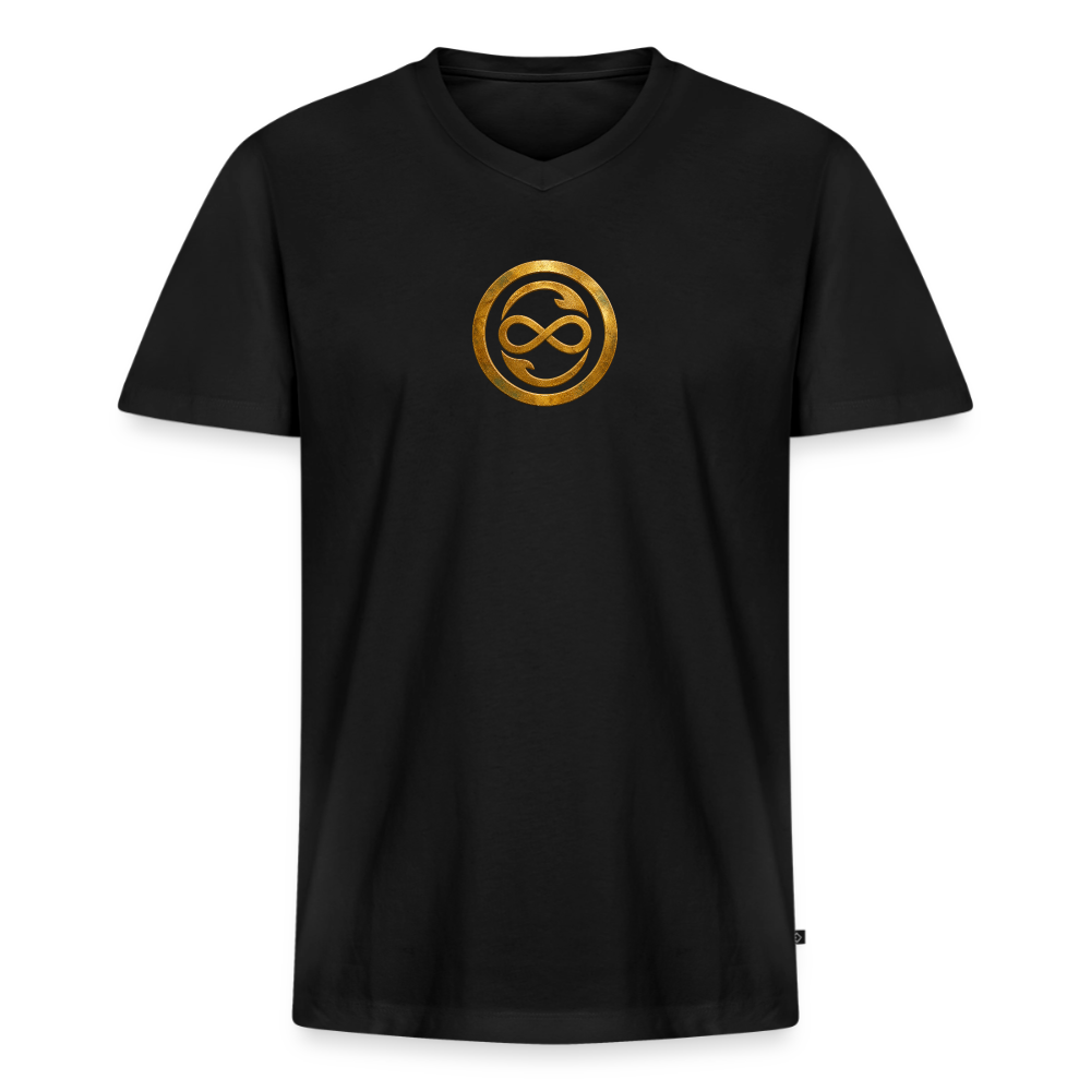 Männer Bio-T-Shirt mit V-Ausschnitt ANIMA AETERNA - Schwarz