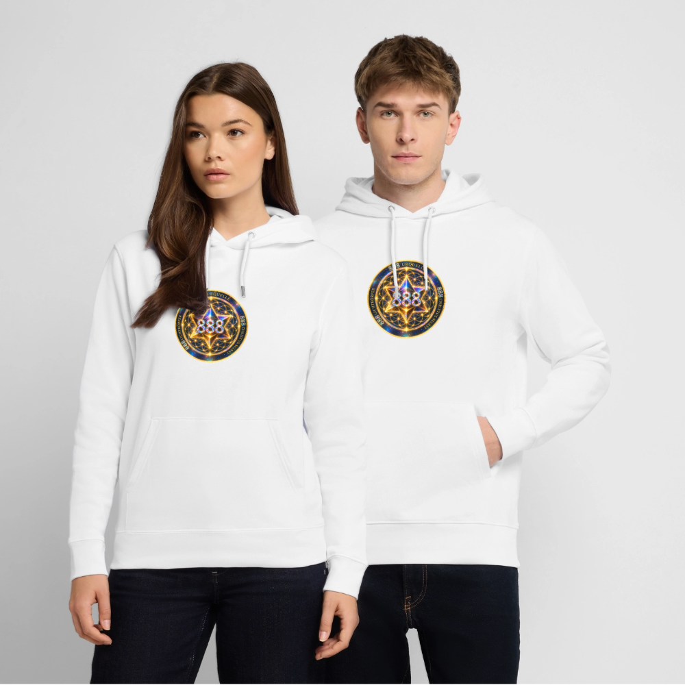 Unisex Bio-Hoodie  888 Code Merkaba - Weiß