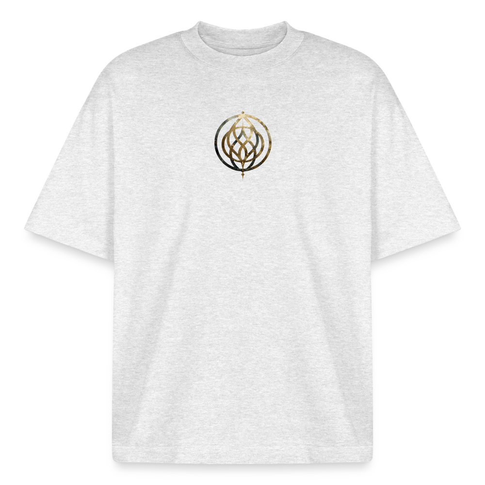 Heavyweight Unisex Bio T-Shirt „Pax Interna“ – der innere Frieden" - Kühles Grau meliert