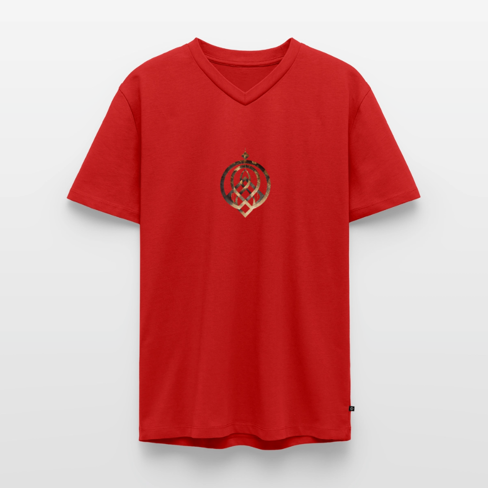 Männer Bio-T-Shirt mit V-Ausschnitt "EFFATÁ" - Rot
