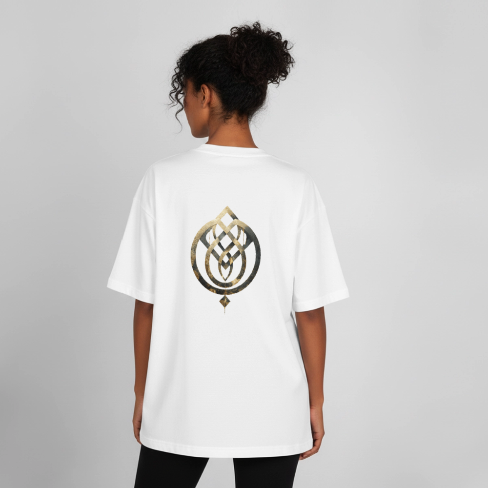 Heavyweight Unisex BioT-Shirt "Anima Soluta" vorne & hinten bedruckt - Weiß