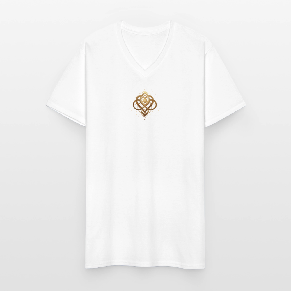 Klassisches Männer-T-Shirt mit V-Ausschnitt "Agape" - Weiß
