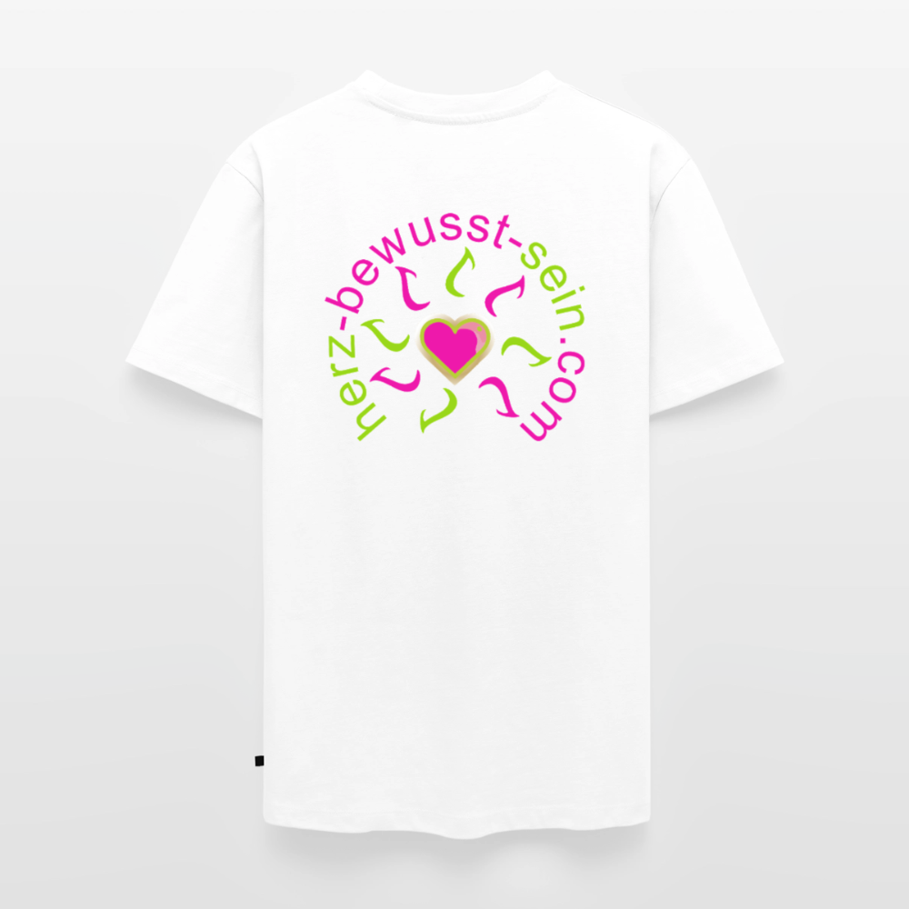 Männer Bio-T-Shirt mit V-Ausschnitt Herz-bewusst-sein - Weiß