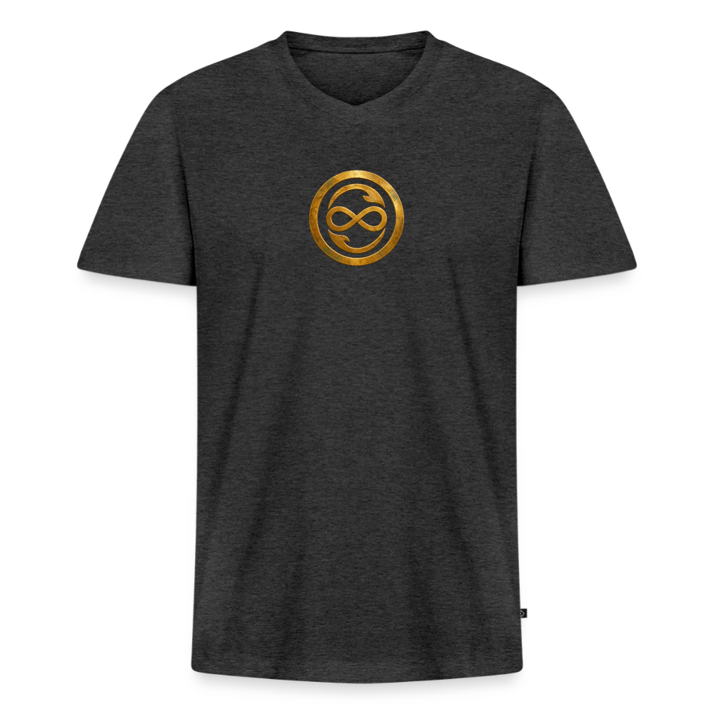 Männer Bio-T-Shirt mit V-Ausschnitt ANIMA AETERNA - Anthrazit meliert