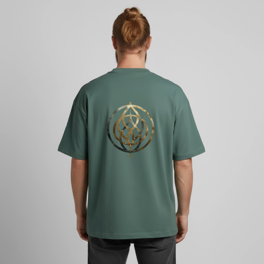 Heavyweight Unisex Bio T-Shirt „Pax Interna“ – der innere Frieden" - Grüner Bucht