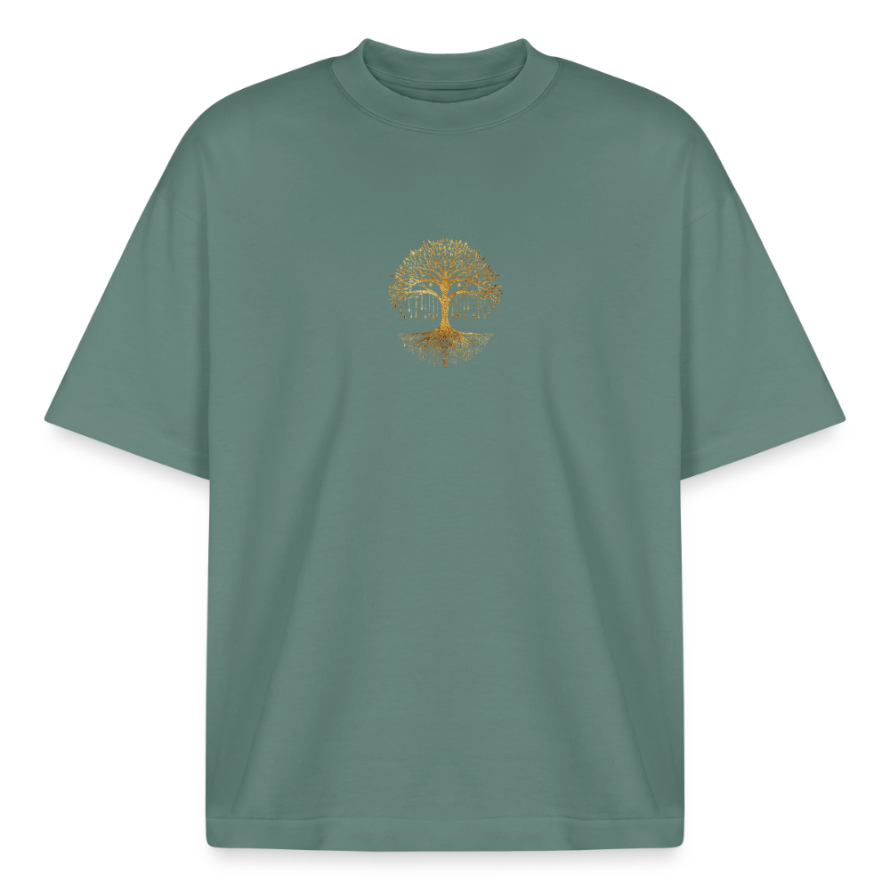 Heavyweight Unisex Bio T-Shirt "Weltenbaum - Grüner Bucht