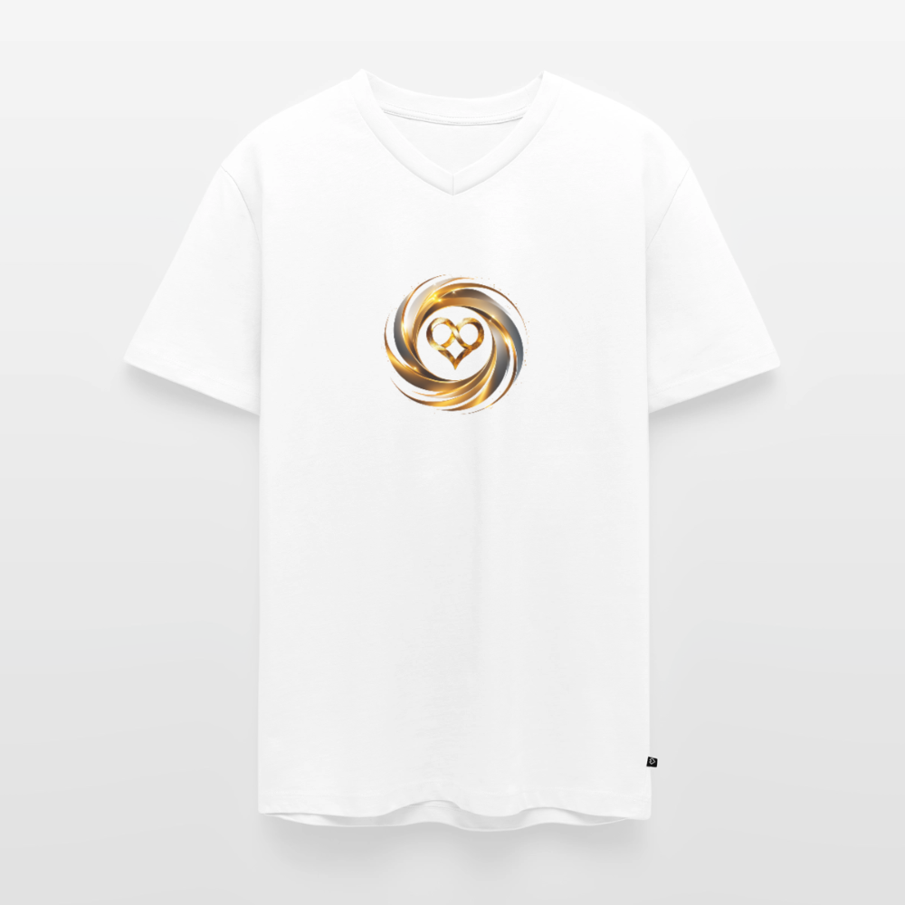 Männer Bio-T-Shirt mit V-Ausschnitt "ICH BIN" - Weiß