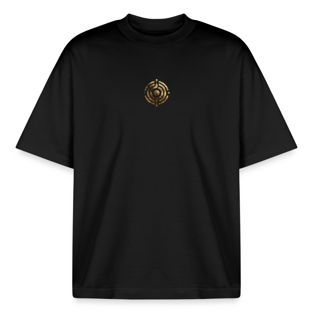 Heavyweight Unisex Bio T-Shirt "Effatá – öffne dich" Rückseite "Die stille Kraft für den inneren Frieden.§ - Schwarz