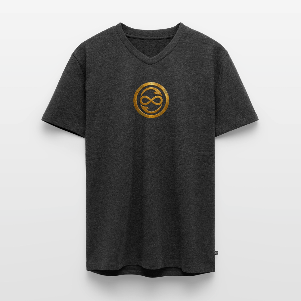 Männer Bio-T-Shirt mit V-Ausschnitt ANIMA AETERNA - Anthrazit meliert