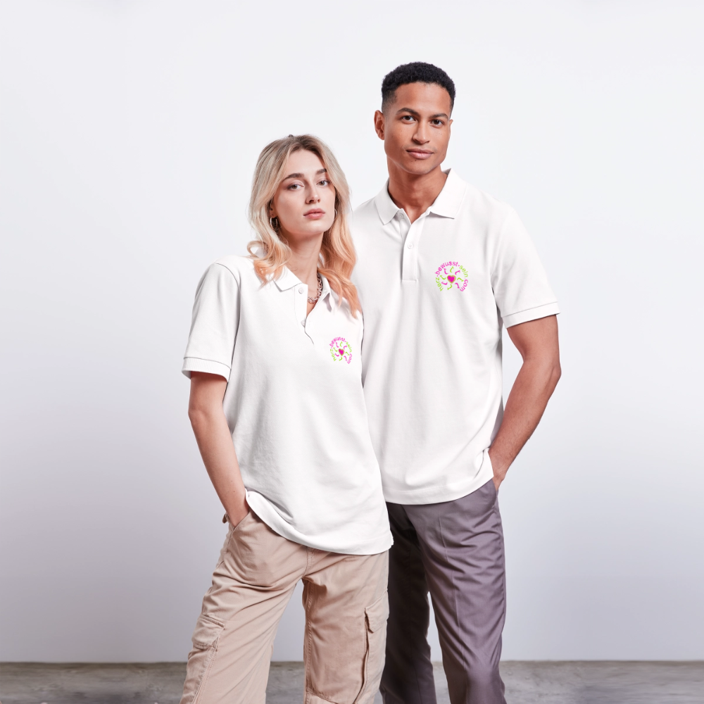 Unisex Bio-Poloshirt Herz-bewusst-sein - Weiß