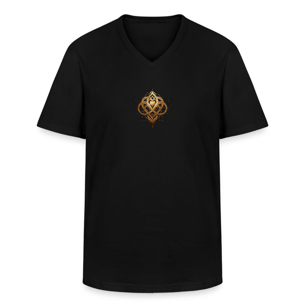Klassisches Männer-T-Shirt mit V-Ausschnitt - Schwarz
