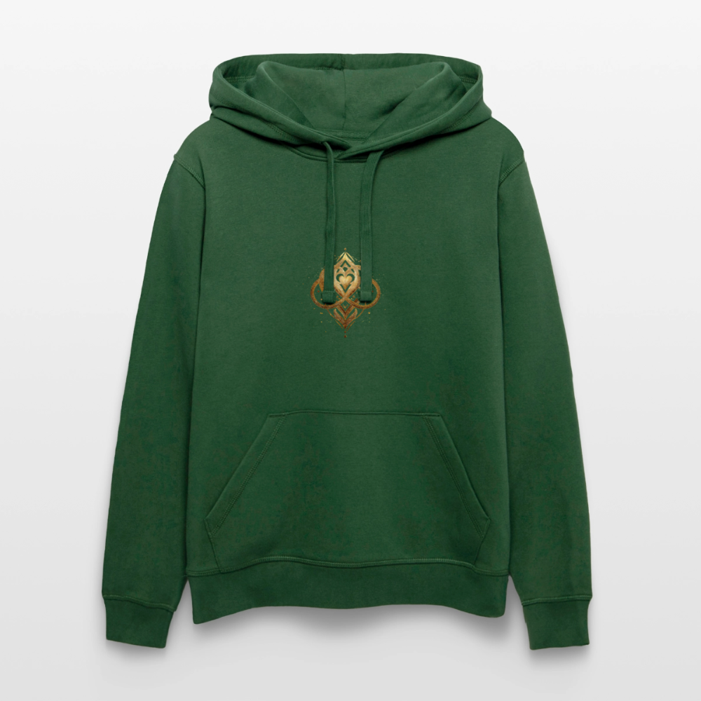 Unisex Bio-Hoodie "Agape" Druck vorne & hinten - Flaschengrün