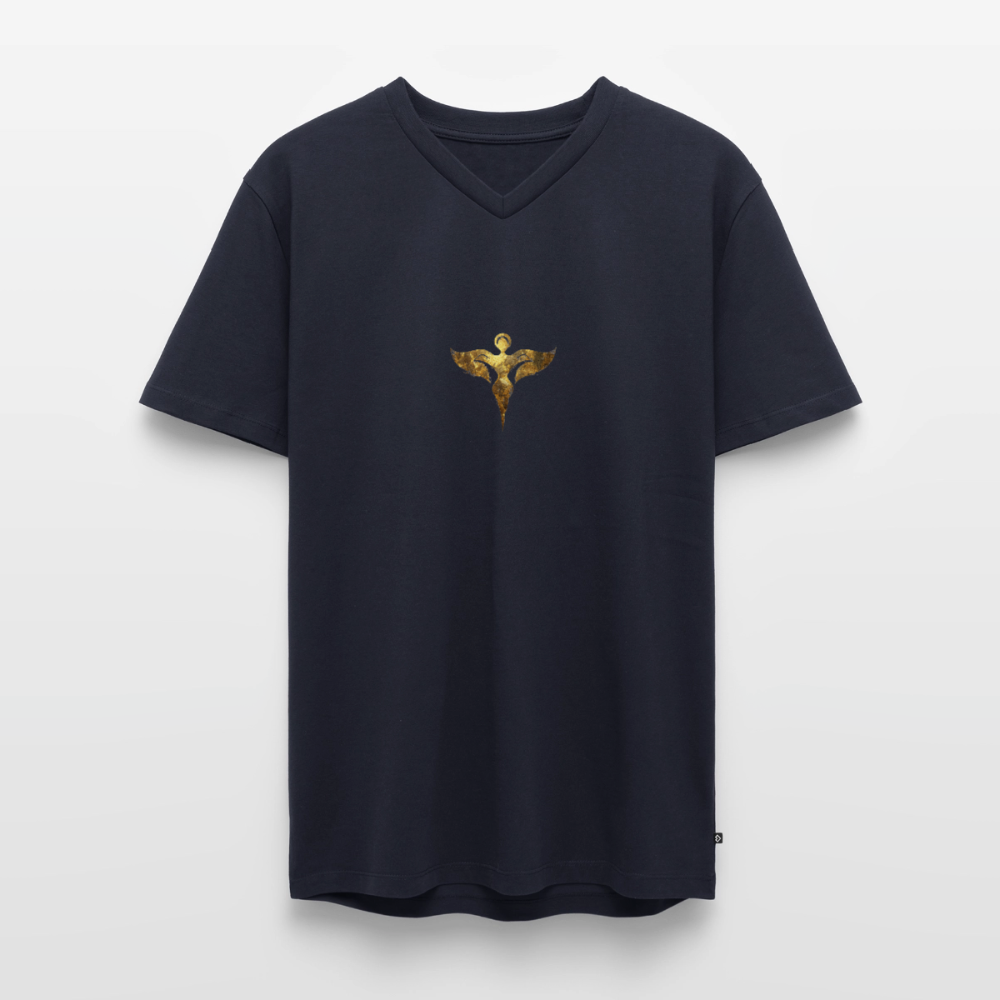 Männer Bio-T-Shirt mit V-Ausschnitt "Gaia" - Navy
