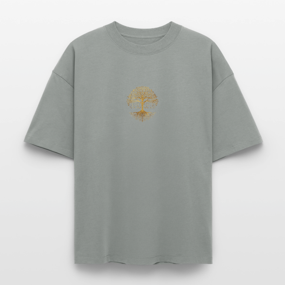 Heavyweight Unisex Bio T-Shirt "Weltenbaum - Nebelgrau
