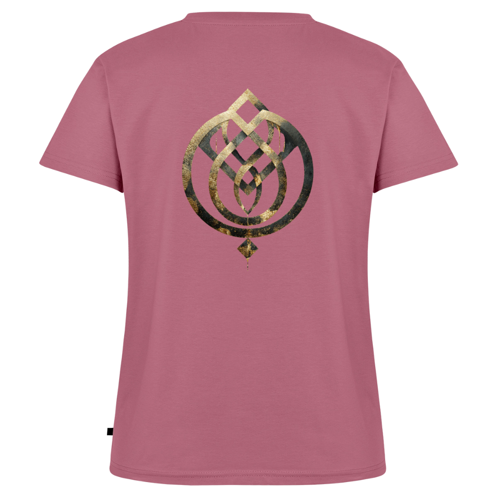 Frauen Bio-T-Shirt mit V-Ausschnitt Anima Soluta – beidseitig bedruck - Mauve