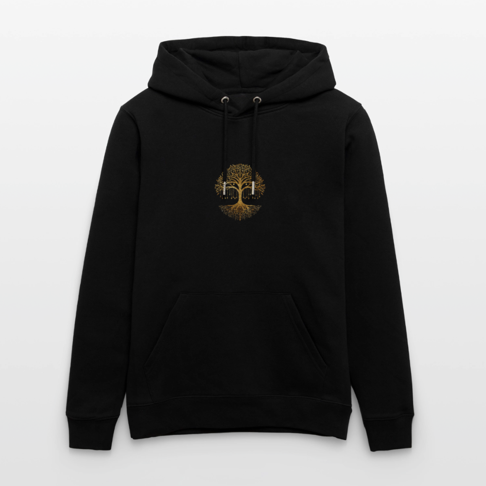 Unisex Bio-Hoodie "Weltenbaum" - Schwarz