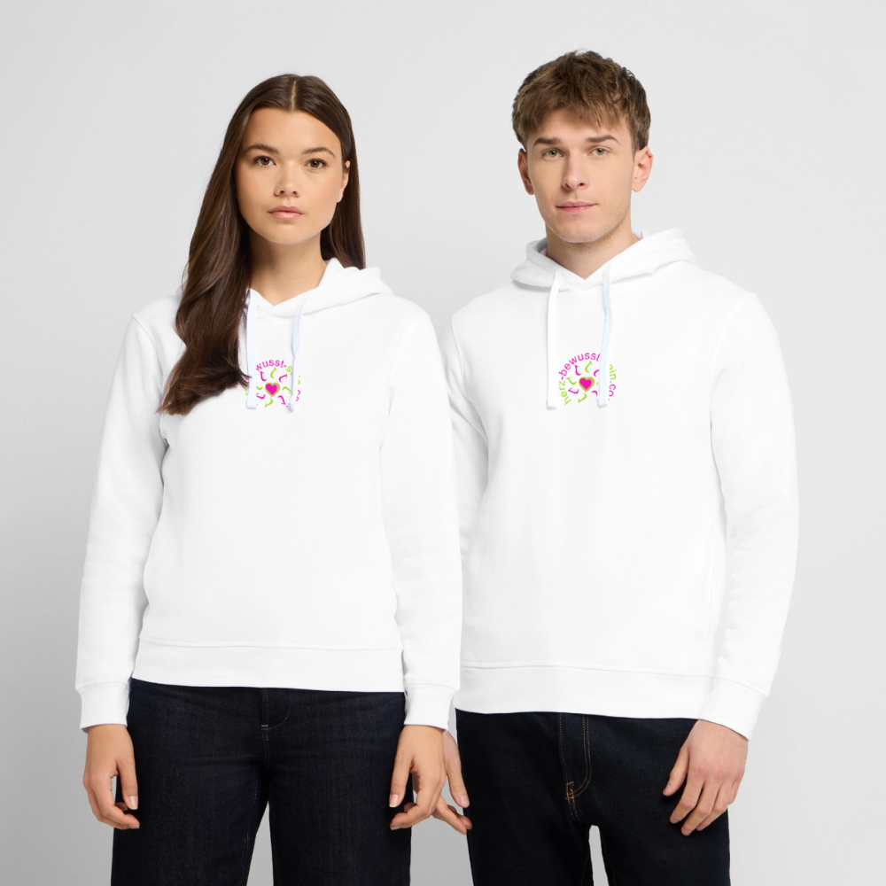 Unisex Bio-Hoodie Herz-bewusst-sein - Weiß