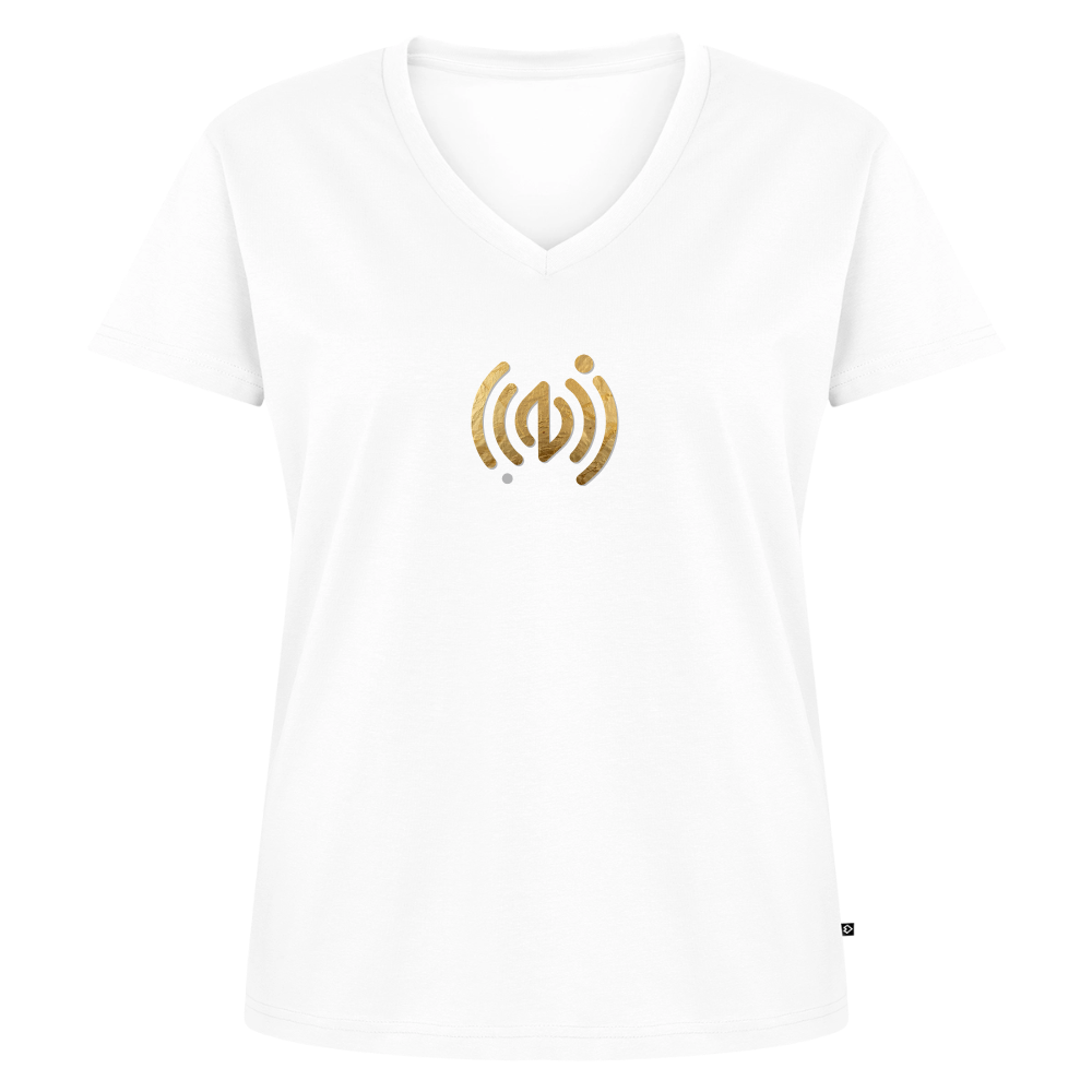 Frauen Bio-T-Shirt mit V-Ausschnitt I welle - Weiß