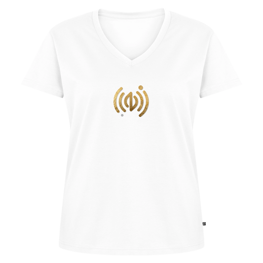 Frauen Bio-T-Shirt mit V-Ausschnitt I welle - Weiß