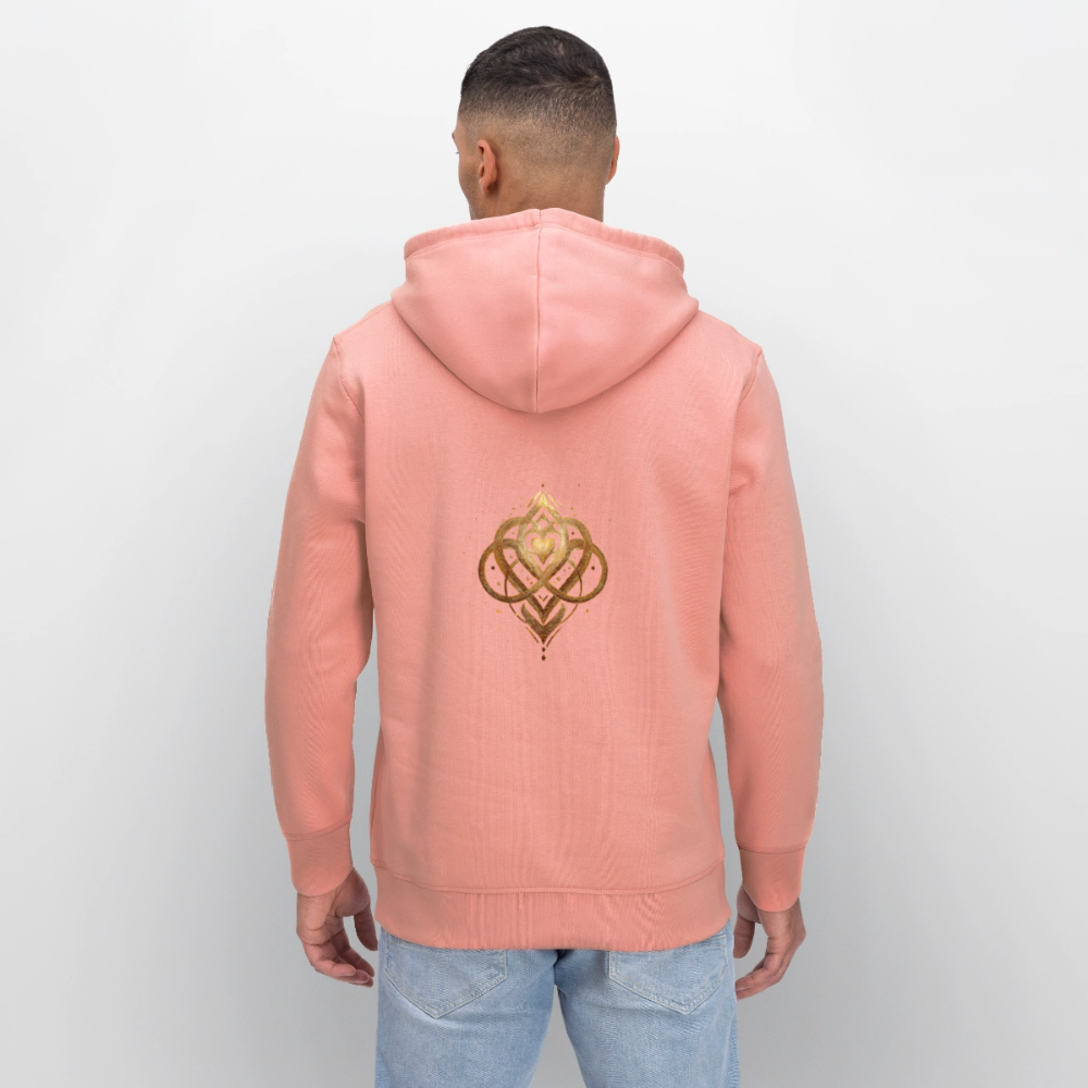 Unisex Bio-Hoodie "Agape" Druck vorne & hinten - Altrosa