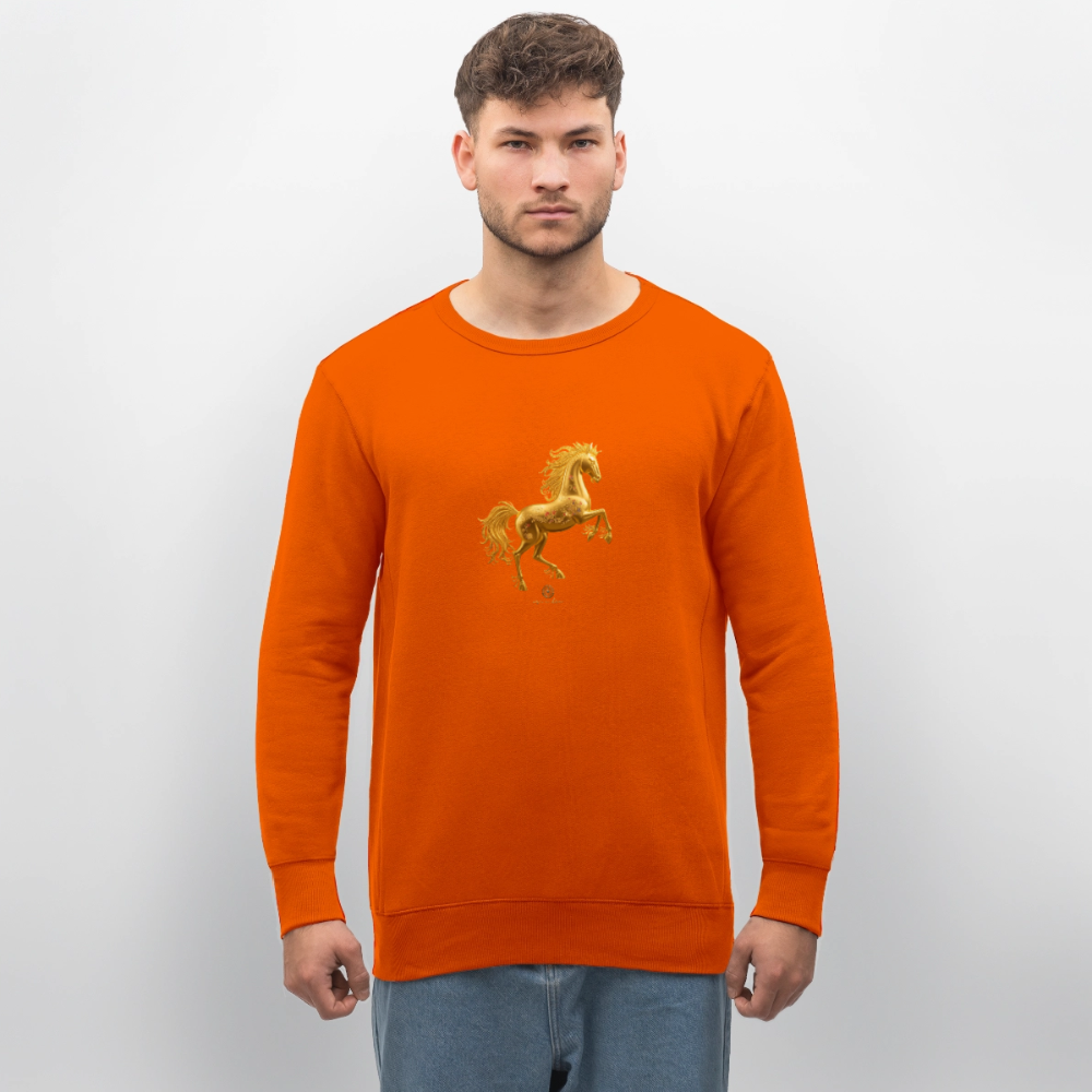 Unisex Bio-Sweatshirt "Feuerpferd" - Tieforange