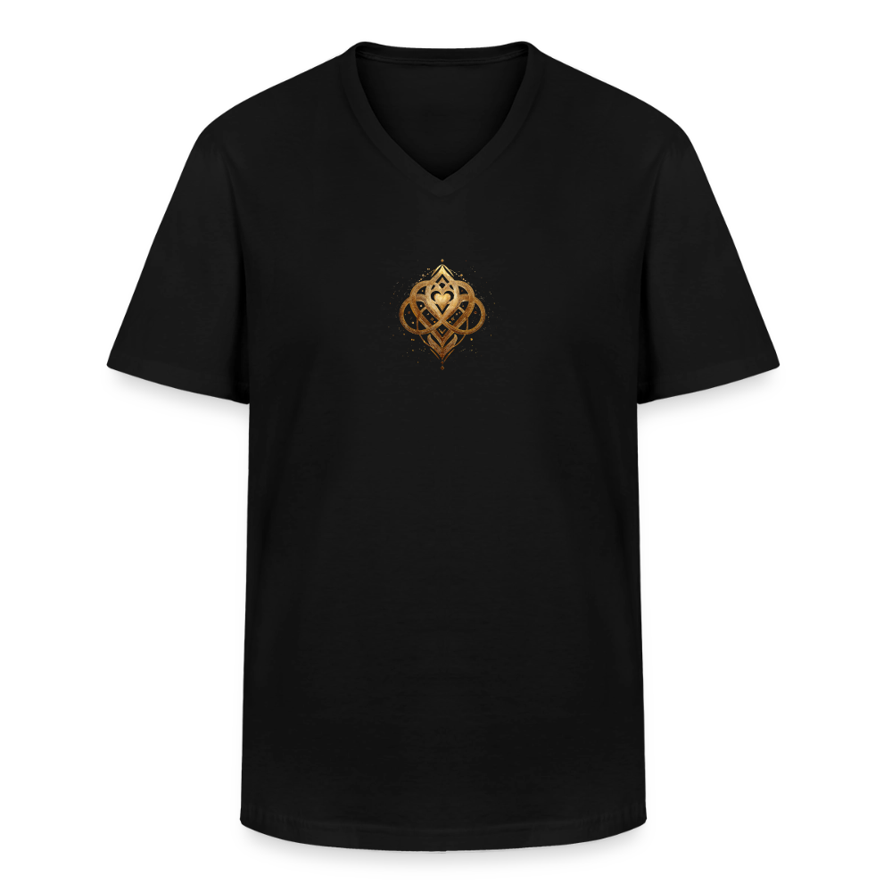 Klassisches Männer-T-Shirt mit V-Ausschnitt "Agape" - Schwarz